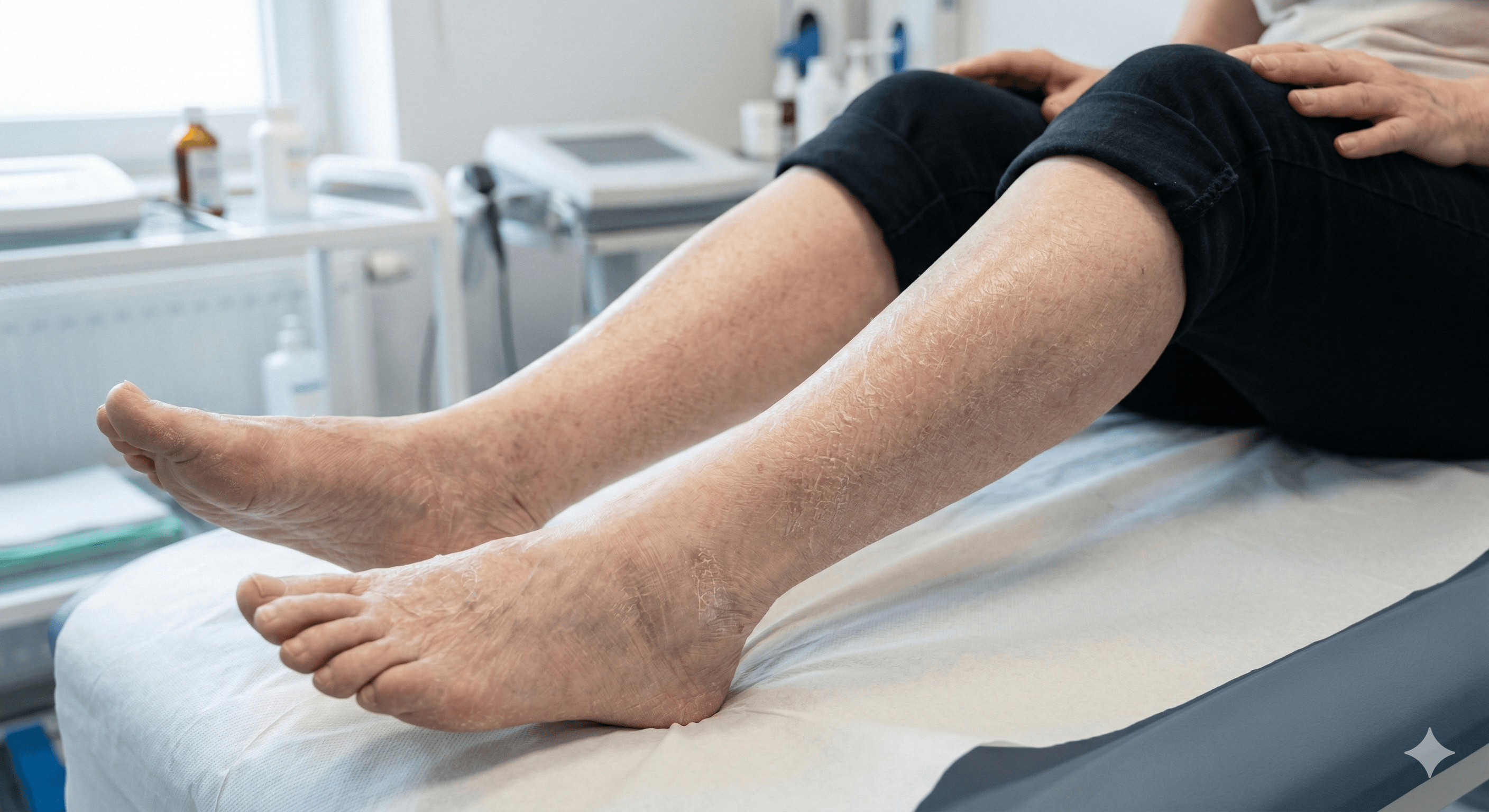 Piel seca, brillante o pálida en las extremidades